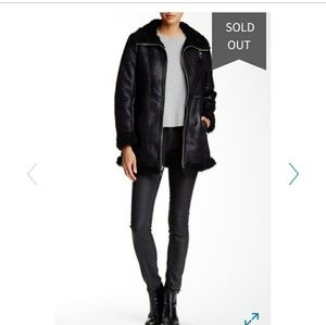EUC, Andrew Marc Faux fur shearling lined coat